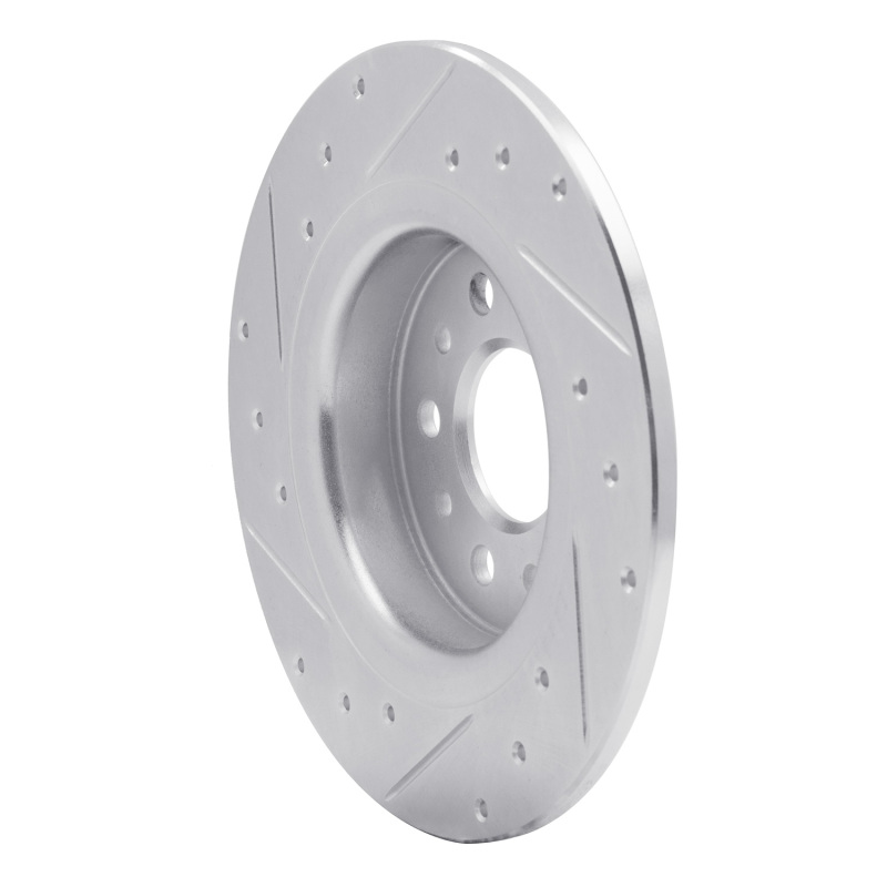 Fiat 500L Brake Rotor (1) - Rear Right - R1 Concepts - Drilled & Slotted - Silver - `14-`19
